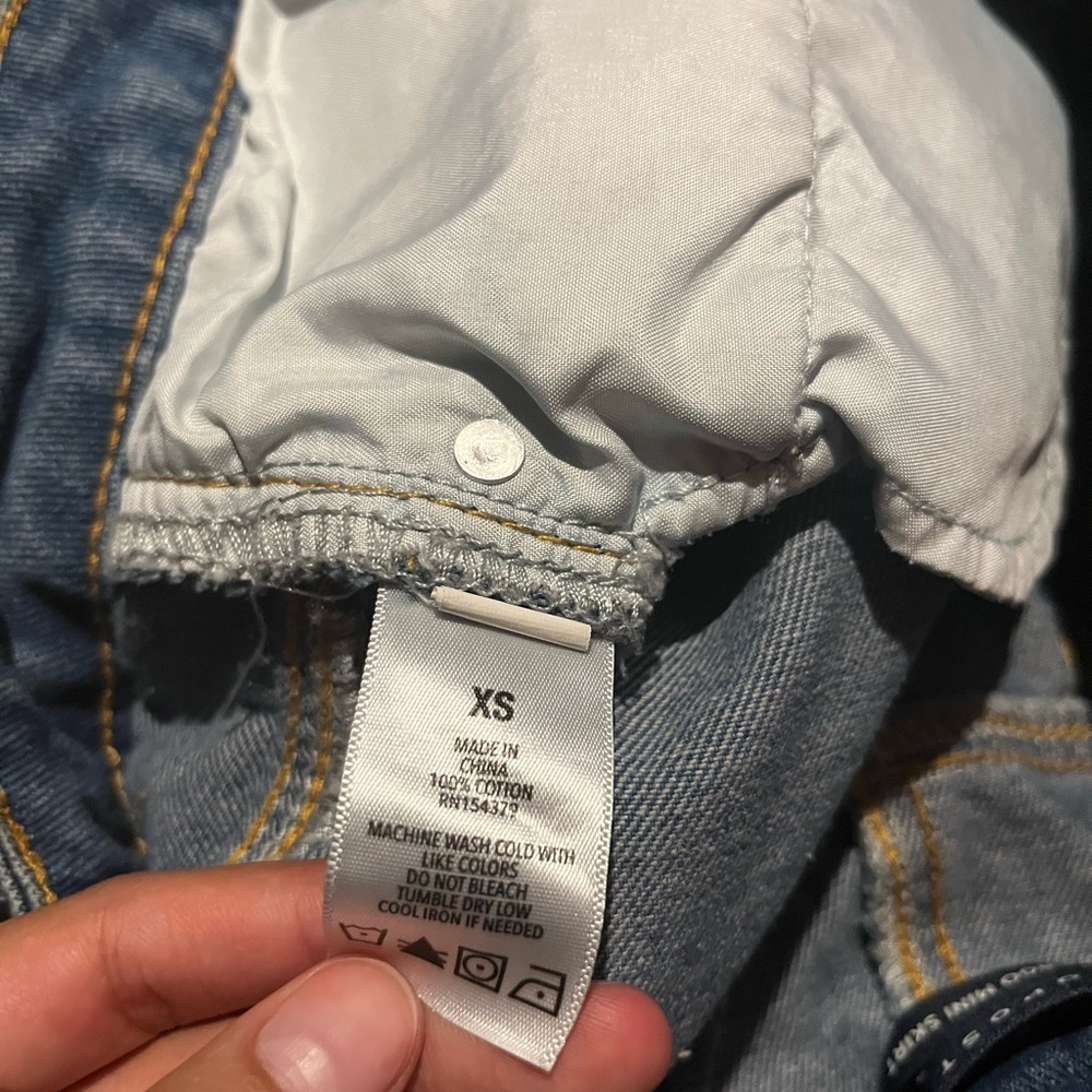 Gray and Blue Denim Jacket
